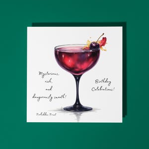 Cocktail di frutta proibita fatto a mano - Misterioso, ricco e pericolosamente liscio! - Biglietto di auguri di buon compleanno, biglietto di auguri premium e busta