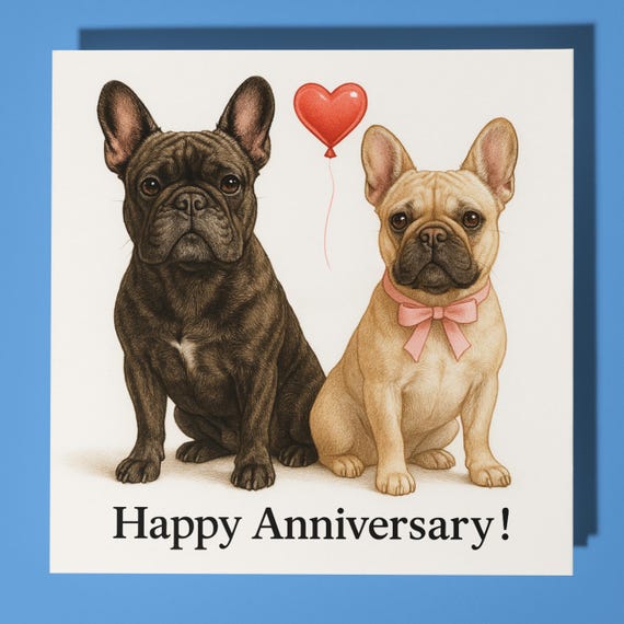 Biglietto Auguri Compleanno Con Bulldog Francese – Formato 145x145 Mm – Carta Riciclata