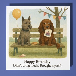Amico cane - Biglietto di auguri di buon compleanno - Animale divertente - Busta per biglietti di auguri premium - Cane personalizzato - Biglietto divertente - Sorella, famiglia, amico, papà