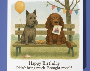 Dog Friend -  Happy Birthday Card - Funny Animal - Premium Greeting Card Envelope - Personalised dog - funny card - sister family friend Dad