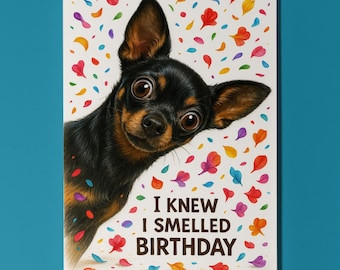 Dog Breeds Collection - Don’t Look Away - Chihuahua dog - Birthday Card - Funny Animal - Premium Greeting Card Envelope - Personalised card