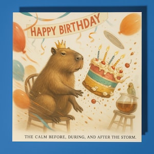 Capivara - O molusco - Cartão de feliz aniversário - Animal engraçado - Cartão de felicitações premium e envelope Cartão engraçado personalizado - amigo da família