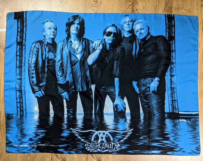 Aerosmith- underlicense to G. Merch blue Poly Scarf Made in Italy 42"x 31"