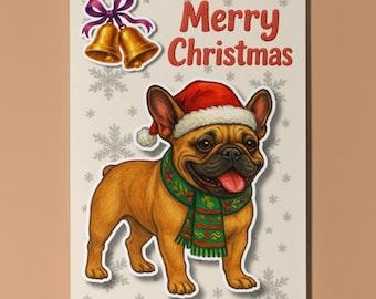French Bulldog Dog Breeds - Pop Pets 3D Collection - Christmas Card - Funny Animal Premium Quality Greeting Card Envelope Personalised card