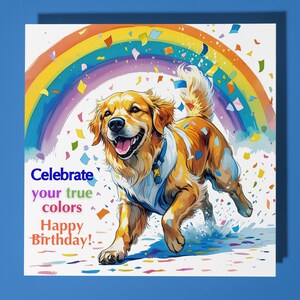 Labrador hond LGBTQ+ gelukkige verjaardagskaart - grappig dier - premium wenskaart en envelop - gepersonaliseerde hondenkaart - vriend