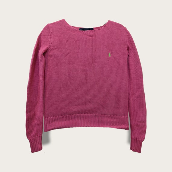 Lovely Ralph Lauren Pink colour Women's Jumper 100% Cotton Size S