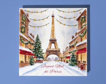 Handmade Merry Christmas in Paris Merry Christmas Card | Funny Animal Card for Animal Lovers | Premium Greeting Card With White Envelope