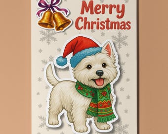 West Highland Terrier Dog - Pop Pets 3D Collection Christmas Card - Funny Animal Premium Quality Greeting Card Envelope - Personalised card