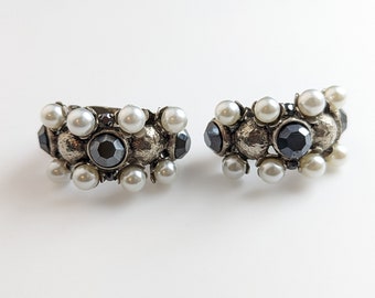 Beautiful Vintage half hoops Clip earrings by Giuliano Fratti Milano Jewellery