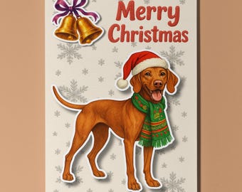 Vizsla  Dog - Pop Pets 3D Collection - Merry Christmas Card - Funny Animal - Premium Quality Greeting Card & Envelope - Personalised card