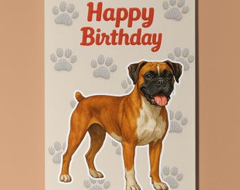 Boxer Dog Breeds - Pop Pets 3D Collection - Happy Birthday Card - Funny Animal - Premium Quality Greeting Card & Envelope Personalised card