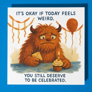Grappig monster - Compassion Collection - Happy Birthday Card - Funny Animals - Premium wenskaart Envelop Gepersonaliseerde kaart - Vriend