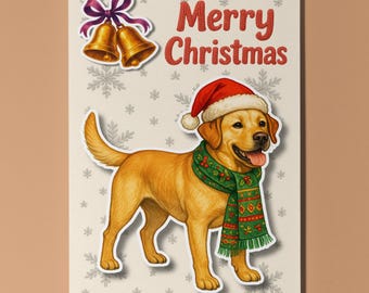 Labrador Dog - Pop Pets 3D Collection - Merry Christmas Card - Funny Animal - Premium Quality Greeting Card & Envelope - Personalised card