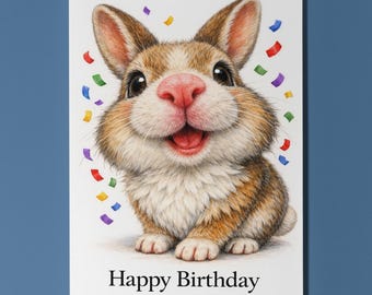 Animal Hugs Series Rabbit: Some-bunny is Celebrating Happy Birthday Card Premium quality Greeting Card  Envelope Personalised Friends Family