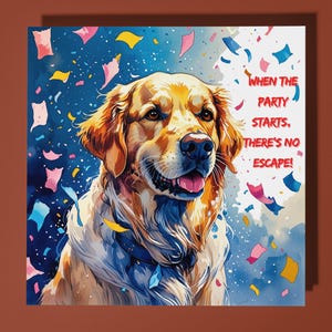 Golden Retriever Geburtstagskarte - Lustiges Tier - Premium Grußkarte & Umschlag - Personalisierte Hundekarte - Sohn Schwester Freund Tochter