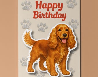 Cocker Spaniel Dog Breeds - Pop Pets 3D Collection - Birthday Card - Funny Animal Premium Quality Greeting Card & Envelope Personalised card