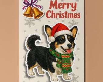 Corgi Dog Breeds - Pop Pets 3D Collection - Christmas Card - Funny Animal - Premium Quality Greeting Card and Envelope - Personalised card