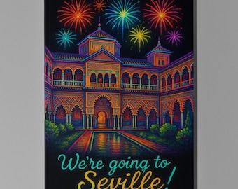 Spain Royal Alcazar of Seville - We're going to Seville Card Premium Greeting Card & Envelope Personalised - City - Friends Family members