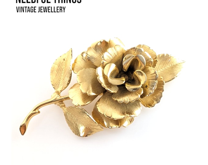 Lovely Vintage Gold-tone Rose by Giovanni Jewellery