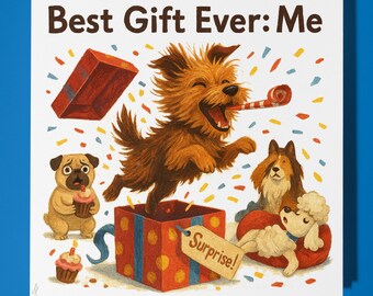 Dogs Happy Birthday Card - Funny Animal - Premium Greeting Card Envelope - Personalised dog - funny card - sister daughter friend Dad Mum