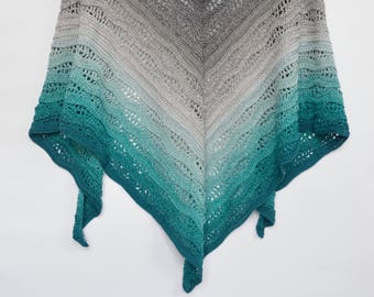 Crochet Kalinda Shawl instant download PDF PATTERN wearable garment triangle scarf shawl US terms
