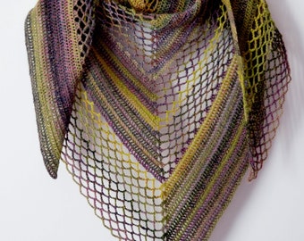 Crochet Flores Shawl instant download PDF pattern lace elegant shawl mesh stitch lightweight wrap US terms