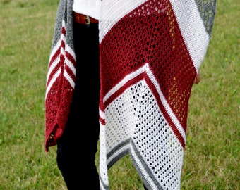 Arrow Crochet Wrap instant download PDF pattern lace elegant arrow-shaped shawl stylish wrap US terms