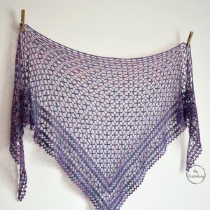 Crochet Nightfall Shawl instant download PDF pattern lace image 1