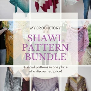 MyCrochetory shawl pattern BUNDLE 14 crochet shawl patterns PDF patterns discount US terms image 1