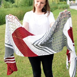 Arrow Crochet Wrap instant download PDF pattern lace elegant arrow-shaped shawl stylish wrap US terms image 7