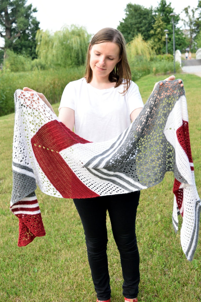 Arrow Crochet Wrap instant download PDF pattern lace elegant arrow-shaped shawl stylish wrap US terms image 7