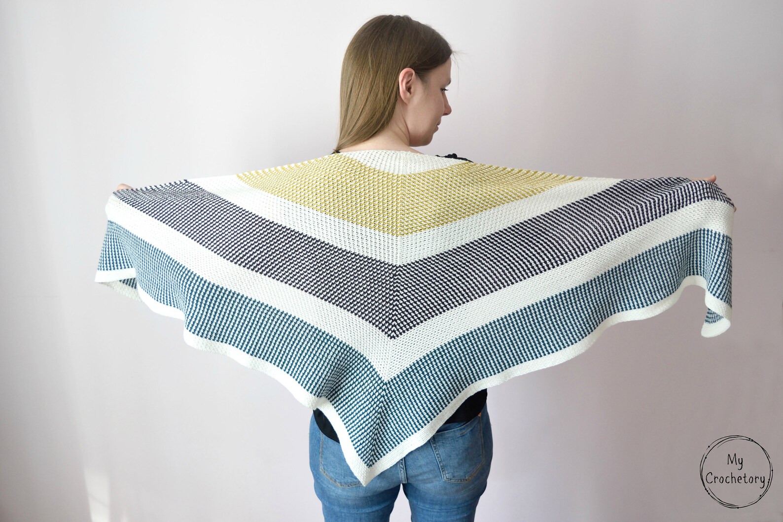Crochet Triangle Moss Stitch Shawl Instant Download PDF PATTERN ...