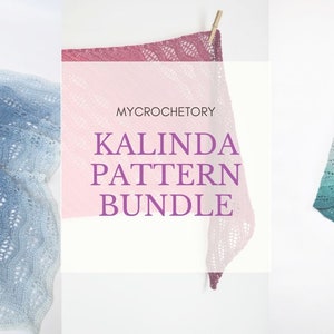 MyCrochetory Kalinda Pattern BUNDLE 3 crochet patterns PDF patterns discount Kalinda Shawl Kalinda Blanket Kalinda WrapUS terms image 1