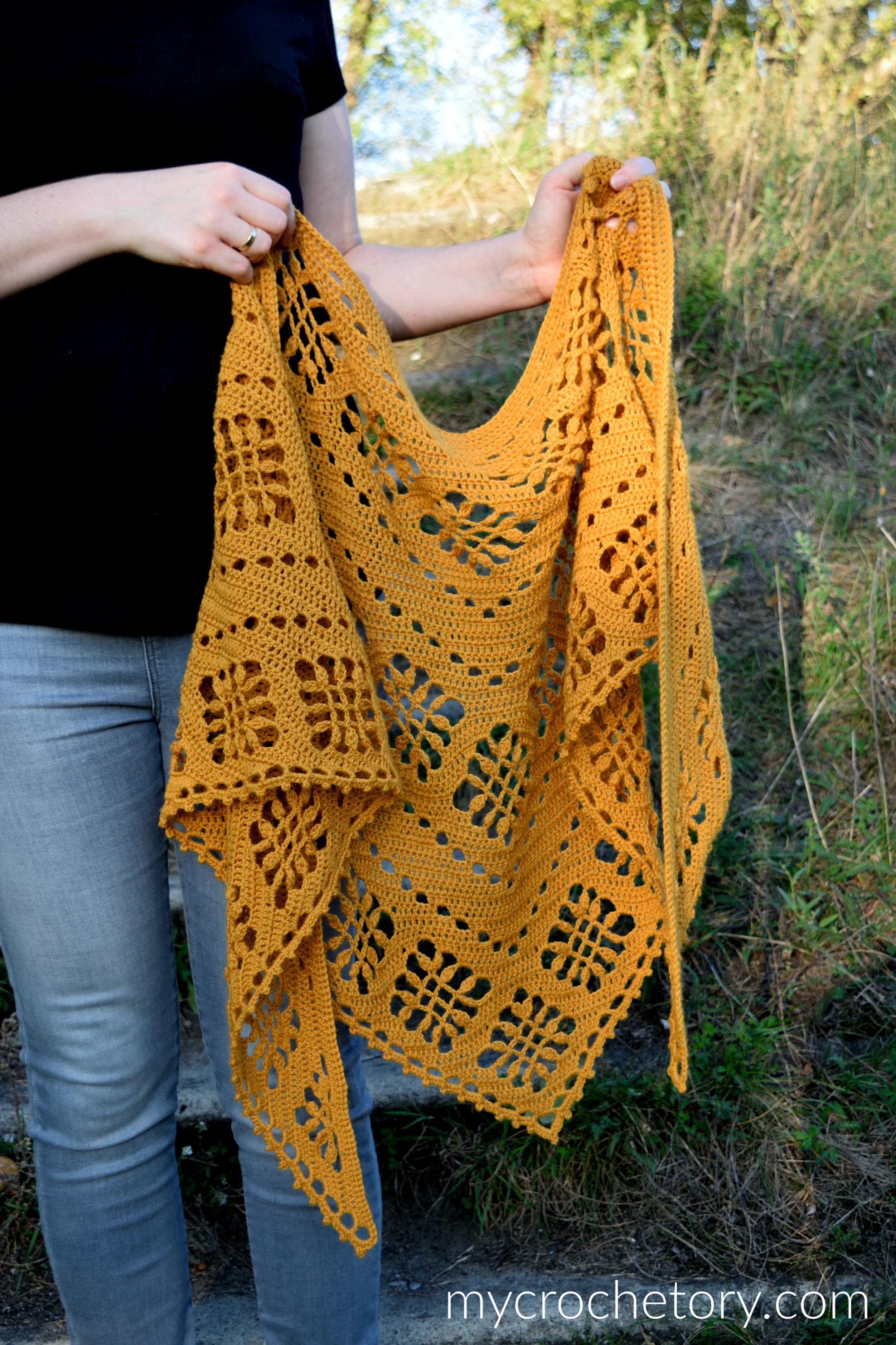 Crochet Sienna Shawl Instant Download PDF Pattern Lace Elegant Triangle ...