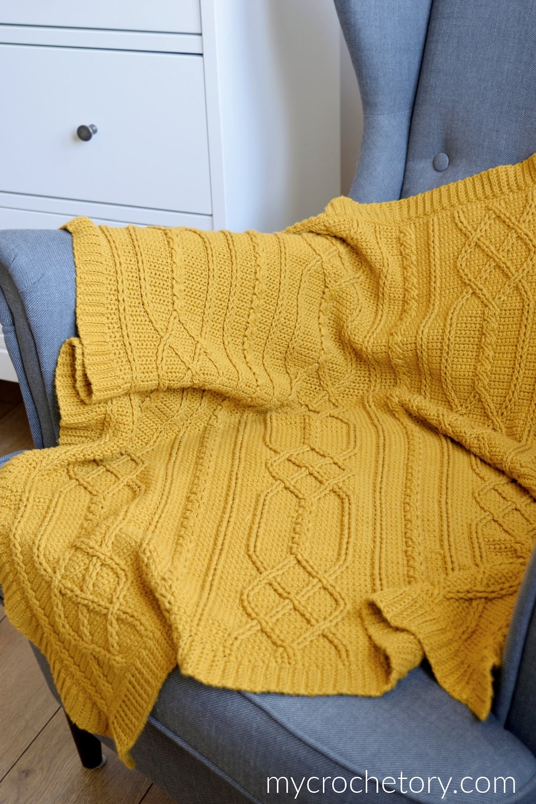 Cable Diamond Crochet Blanket Instant Download PDF Pattern Printable ...