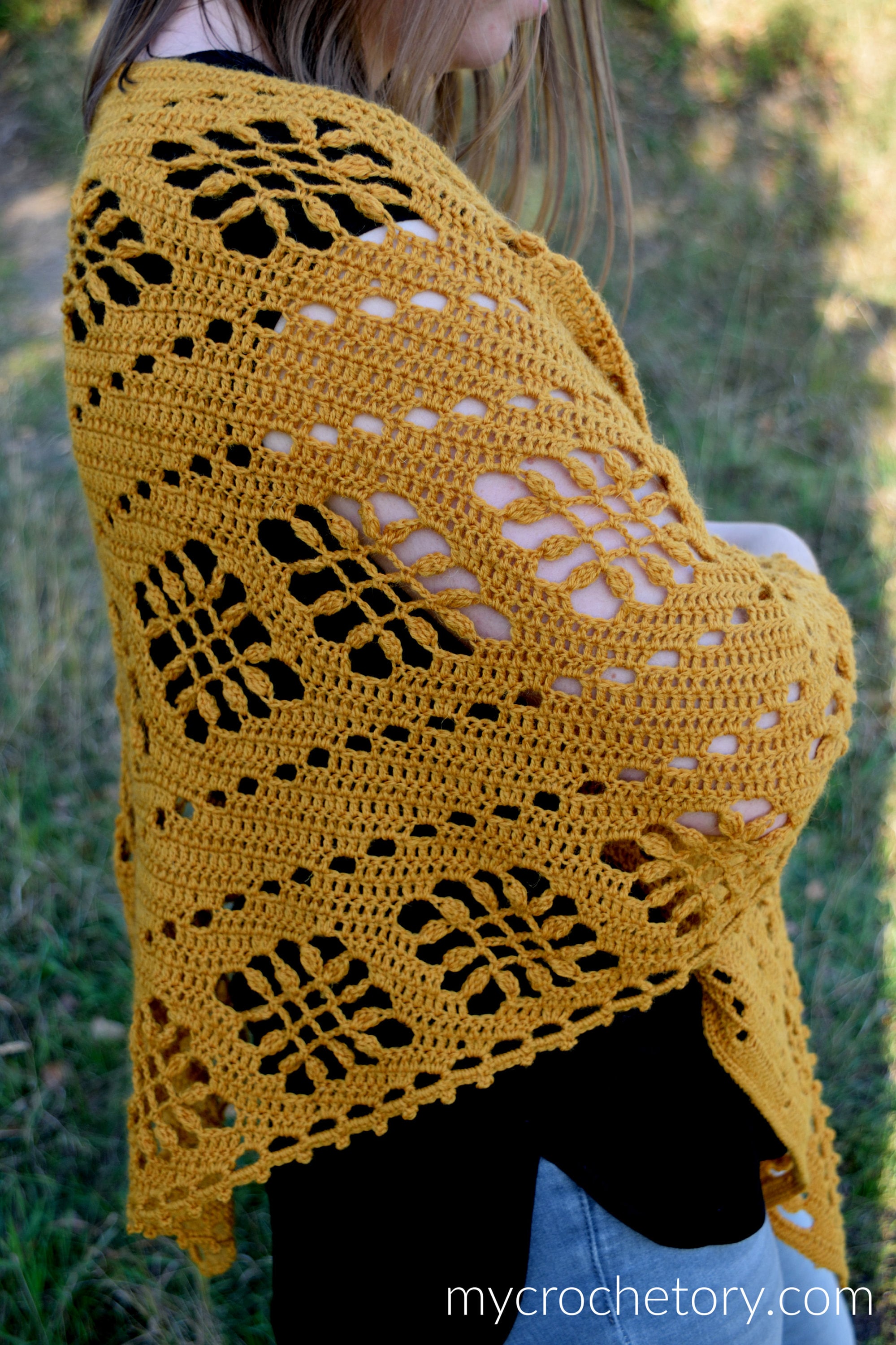 Crochet Sienna Shawl Instant Download PDF Pattern Lace Elegant Triangle ...