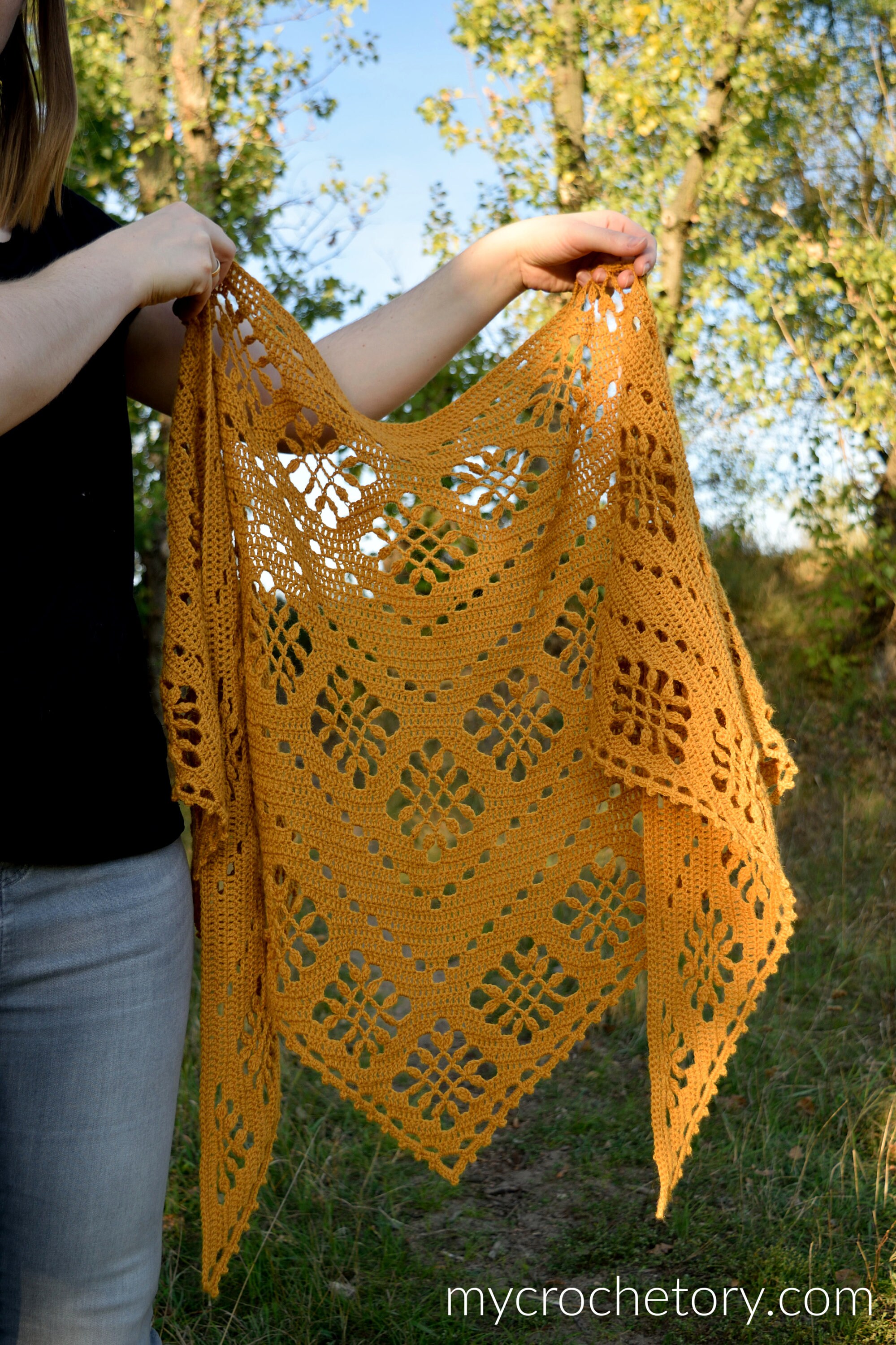 Crochet Sienna Shawl Instant Download PDF Pattern Lace Elegant Triangle ...