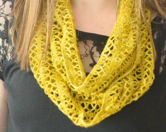 Crochet Sunny Lace Cowl instant download PDF PATTERN wearable garment infinity scarf crochet cowl US terms