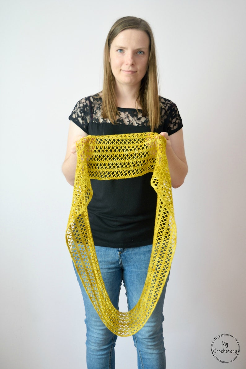 Crochet Sunny Lace Cowl instant download PDF PATTERN wearable garment infinity scarf crochet cowl US terms image 6