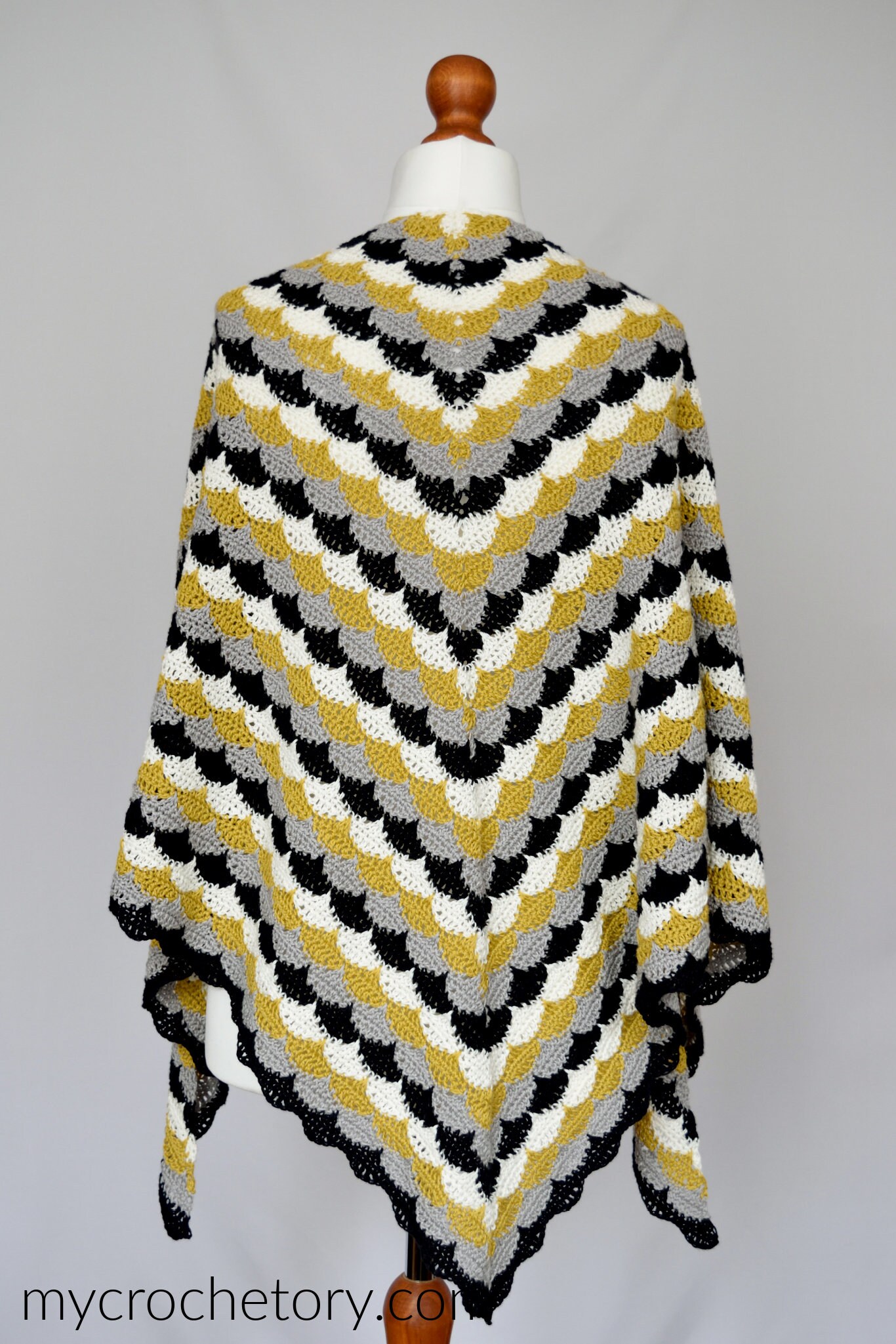 Clamshell Crochet Shawl Instant Download PDF Pattern Top-down - Etsy