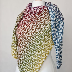 Mosaic Crochet Shawl Pattern Bundle: 4 Unique Designs with Step-by-Step Tutorials PDF Downloads for Ad-Free Printing image 3