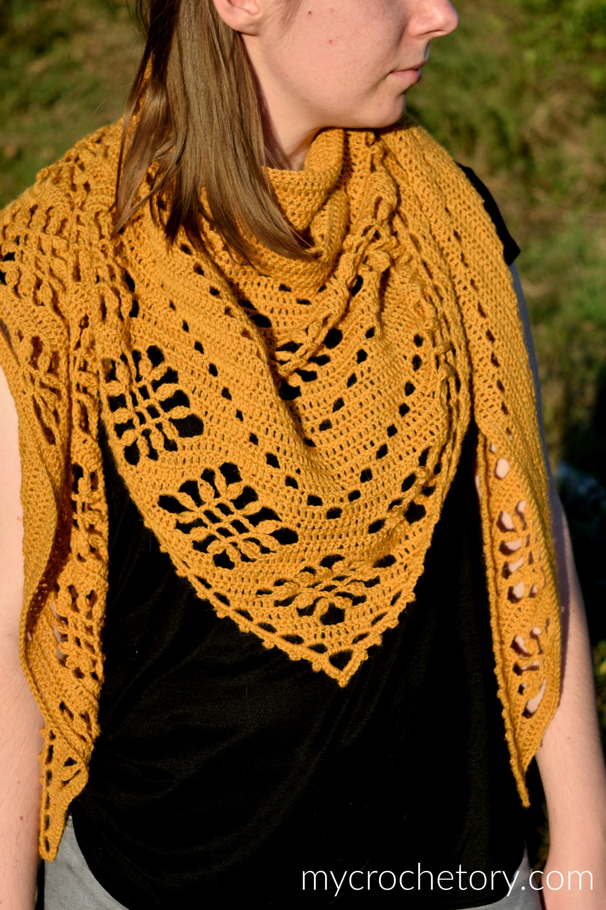 Crochet Sienna Shawl Instant Download PDF Pattern Lace Elegant Triangle ...