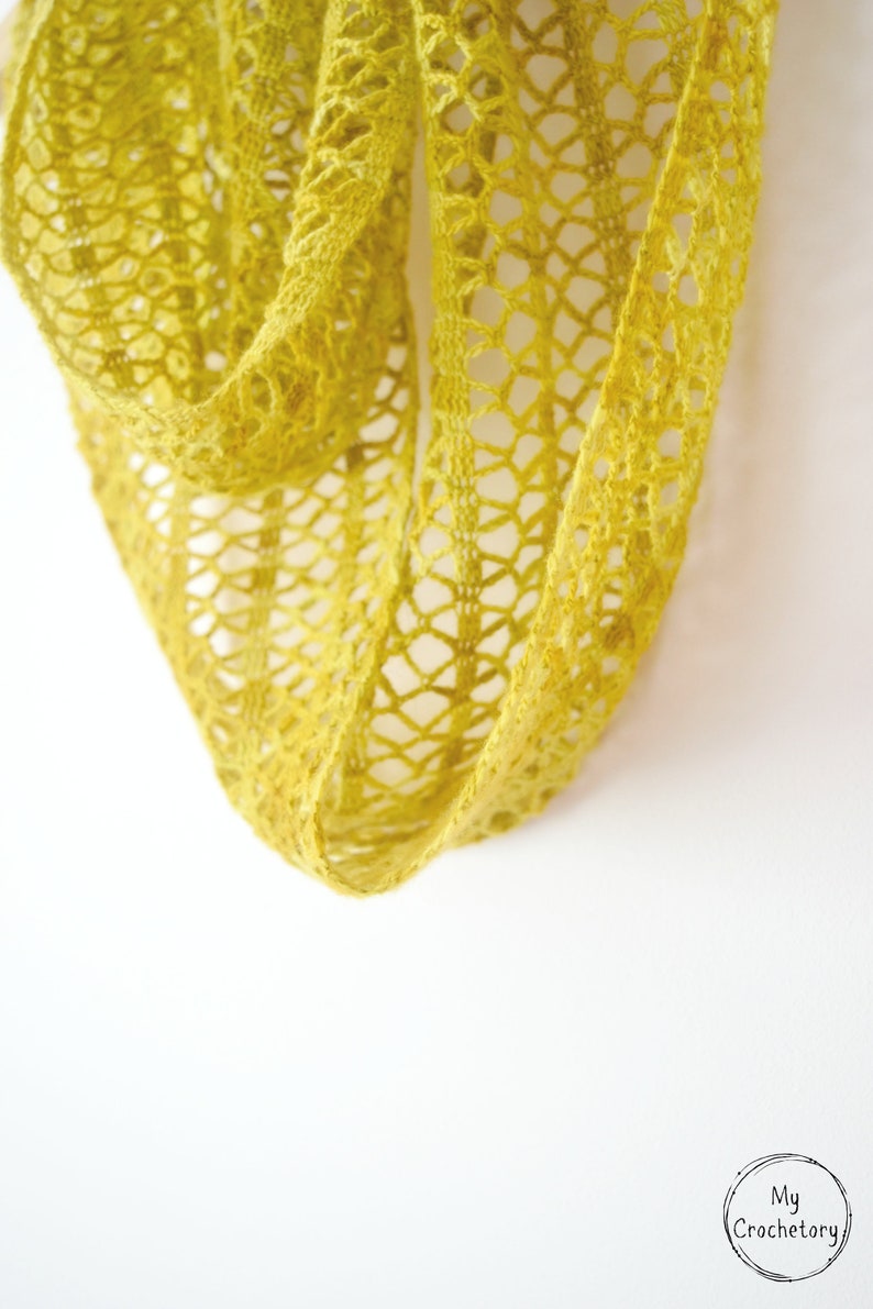 Crochet Sunny Lace Cowl instant download PDF PATTERN wearable garment infinity scarf crochet cowl US terms image 8