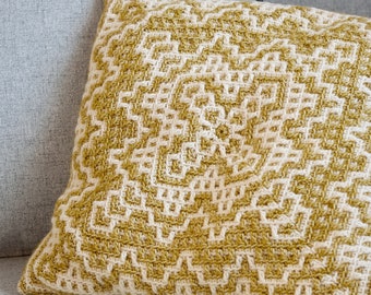 Crochet Dioon Mosaic Pillow, cushion PDF pattern, instant download, home decor, housewarming gift, square cushion, mosaic crochet, US terms
