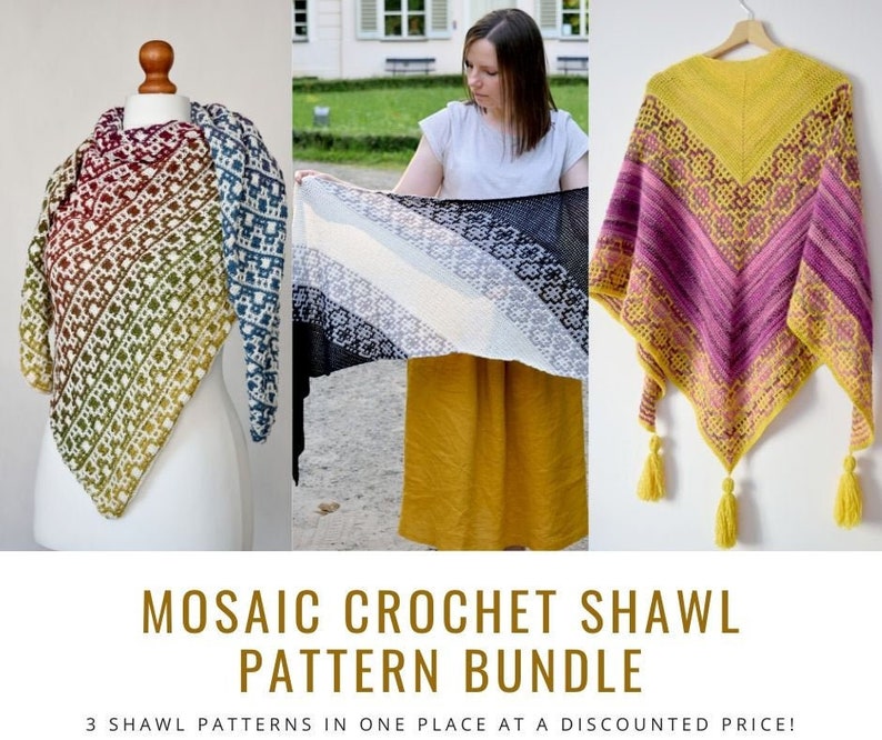 Mycrochetory Mosaic Crochet Shawl Pattern BUNDLE PDF Discount | Etsy
