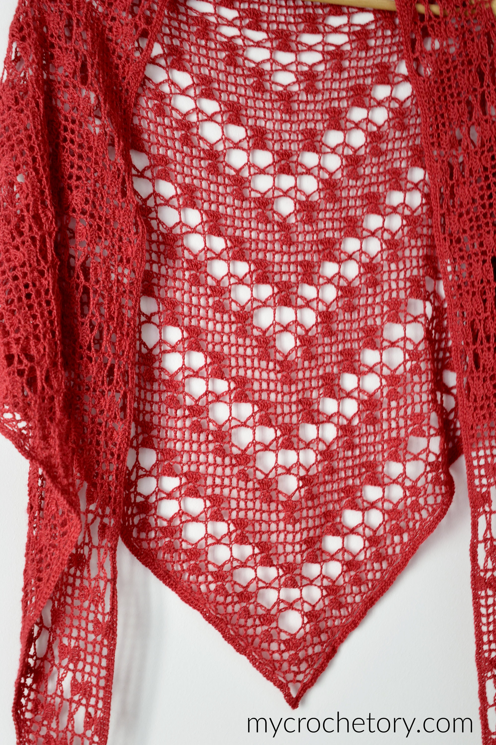 Sarin Lace Shawl instant download PDF pattern lace crochet modern elegant triangle bottom-up shawl stylish stitch chart US terms