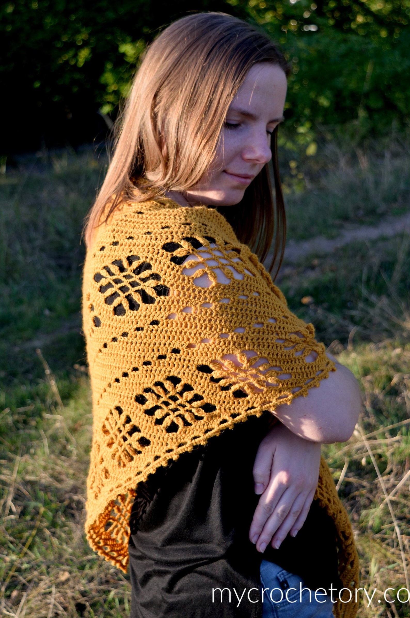 Crochet Sienna Shawl Instant Download PDF Pattern Lace Elegant Triangle ...