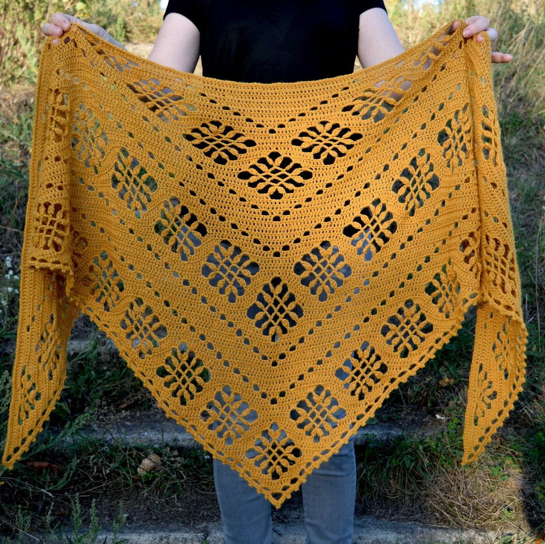Crochet Sienna Shawl Instant Download PDF Pattern Lace Elegant - Etsy