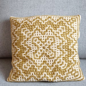 Crochet Dioon Mosaic Pillow, cushion PDF pattern, instant download, home decor, housewarming gift, square cushion, mosaic crochet, US terms image 7