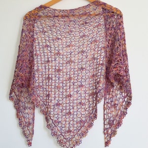 Greta Lace Crochet Triangle Shawl PDF Pattern Printable, Stitch Chart ...